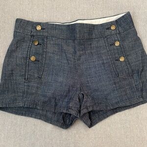 Classic Navy Linen-Blend Women’s Shorts